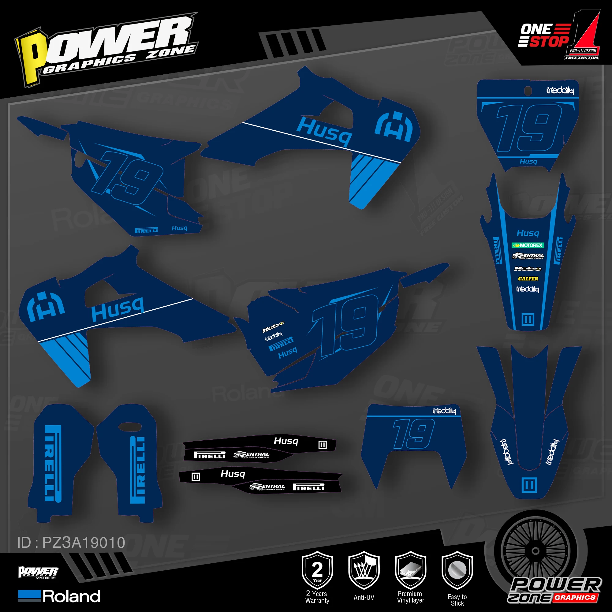 Персонализированные графические наклейки PowerZone Team Набор наклеек для Husqvarna Decal 2019 N
