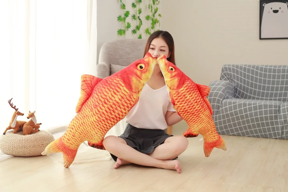 120 см большой 3D моделирование карпа плюшевые игрушки Мягкий укомплектованный животных рыбы плюшевая подушка креативный диван подушка Забавный Подарок детская игрушка