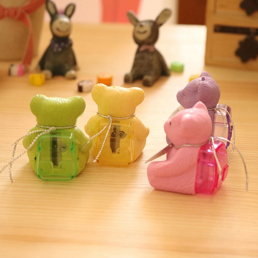 Ластик с новым медведем 24 шт./лот точилкой для карандашей канцелярские