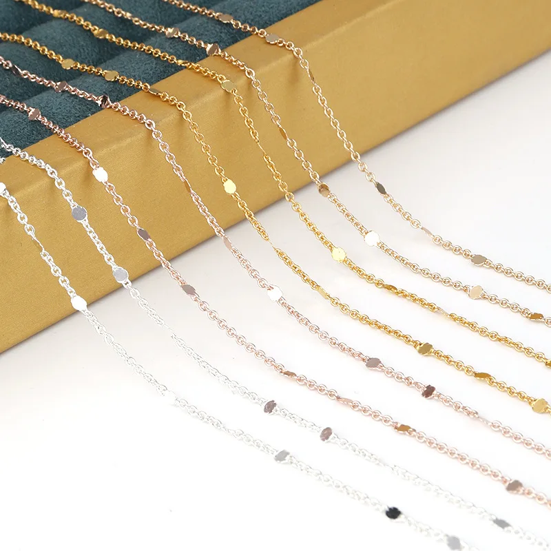 

10M DIY Copper Material Cross Clip Chains Wholesale Accessories Handmake Manaul Jewelry Fashion Chain Gold Plated Sliver White K