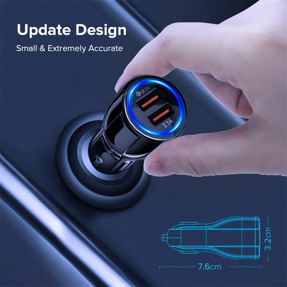 Автомобильное зарядное устройство LOVECOM 3 1 А 18 Вт Quick Charge 0 двойной USB адаптер