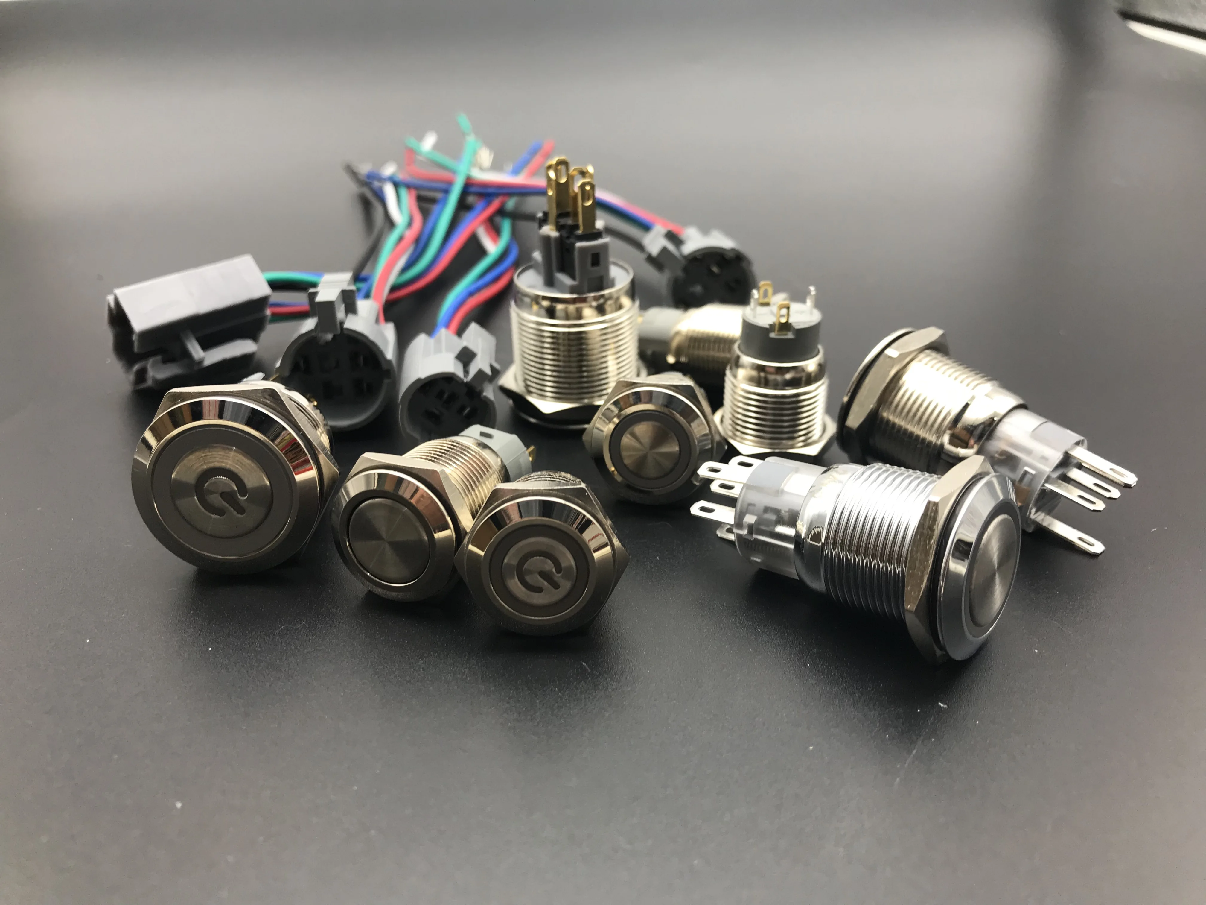 Металлическая нажимная Водонепроницаемая кнопка переключателя с плоской