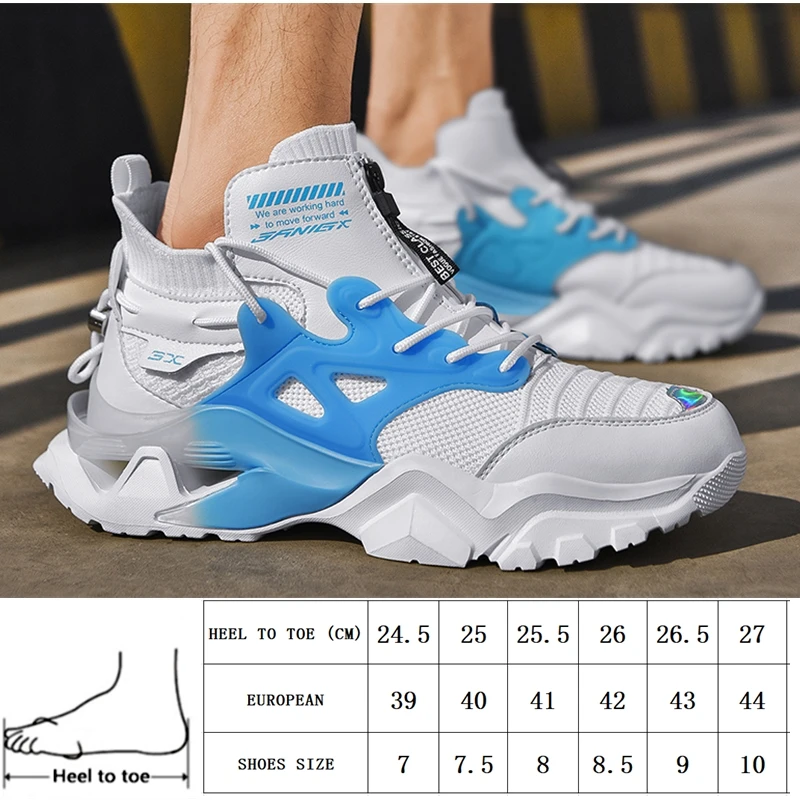 

Cushioning Platform Running Shoes Men Mens Trainers Zapatillas de Hombre Mesh Sports Shoes for Male Chunky Sneakers Breathable