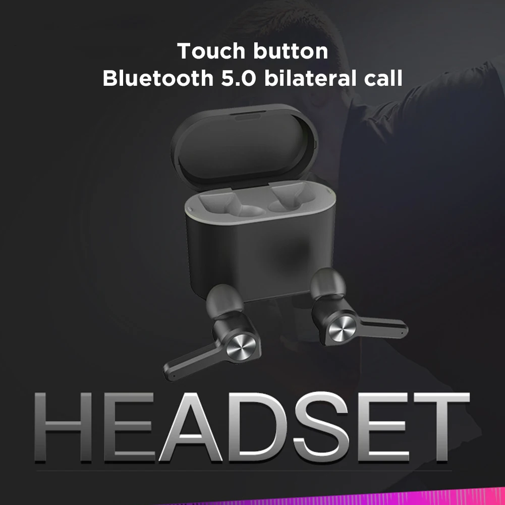 

Миниатюрные бинауральные наушники Bluetooth 5,0 с зарядным отсеком, наушники для музыки и времени, беспроводные наушники, спортивные наушники