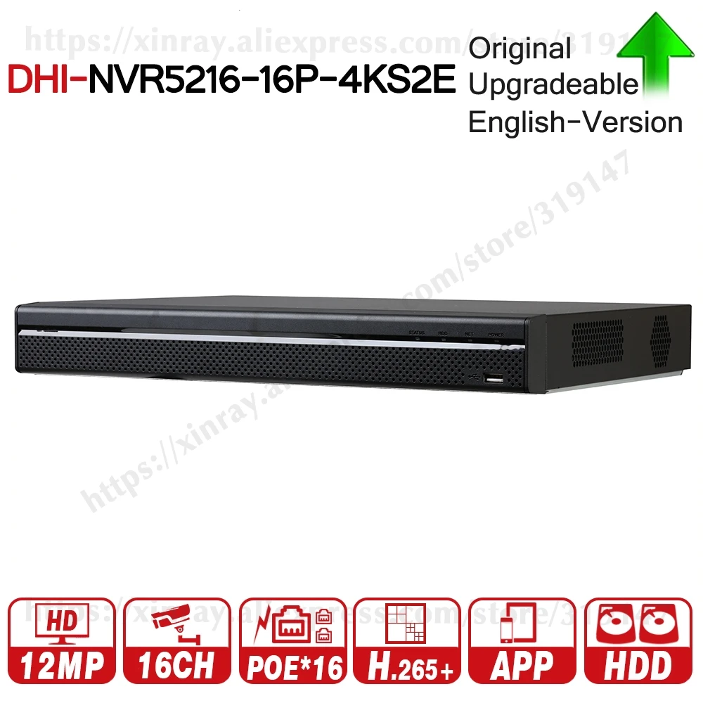 Dahua Pro 16CH NVR NVR5216-16P-4KS2E с 16CH PoE портом поддержка двухстороннего разговора e-POE 800M MAX сетевой видеорегистратор для системы