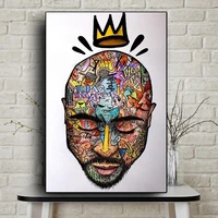 graffiti art portrait of 2pac tupac wall art posters and prints abstract rapper of 2pac canvas paintings art pictures home decor