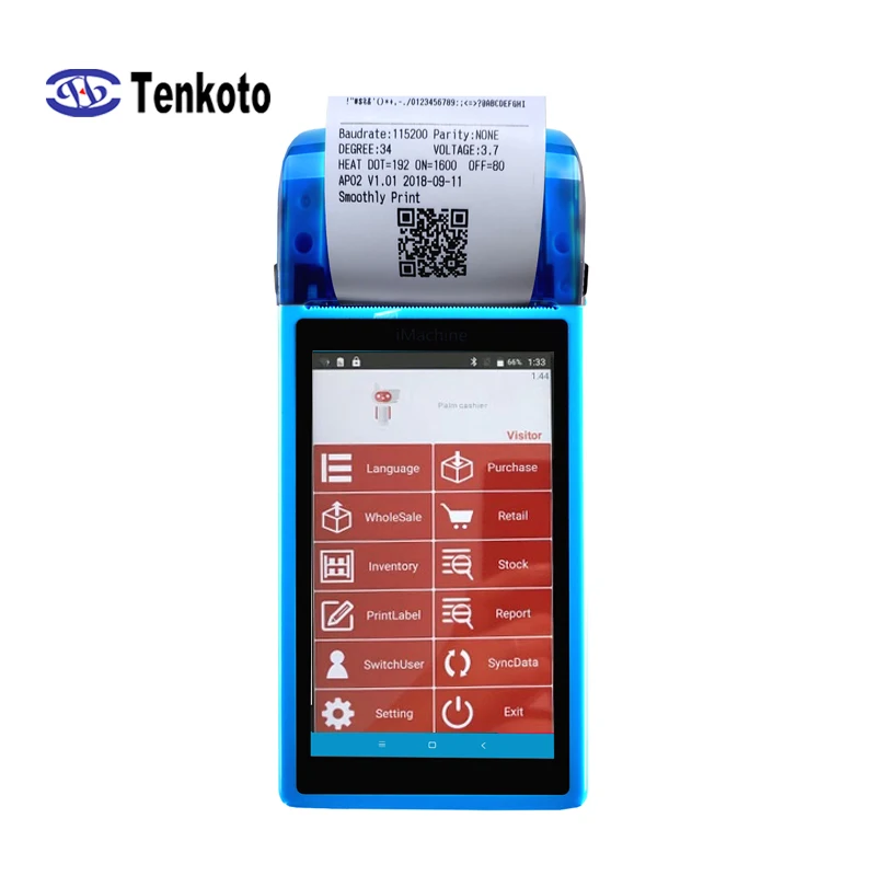 Android 6 0 POS чековый принтер 58 мм сенсорный экран КПК pos терминал GPRS WIFI Bluetooth 3G