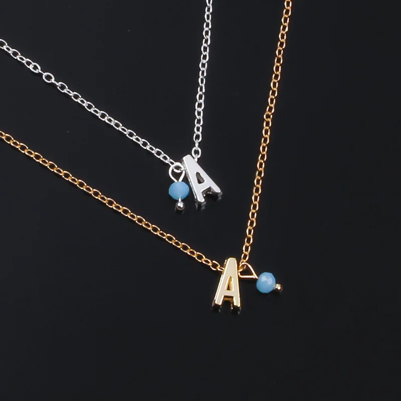 Новый сплав простой буквы цепи браслет для женщин Мода золото серебро бусины