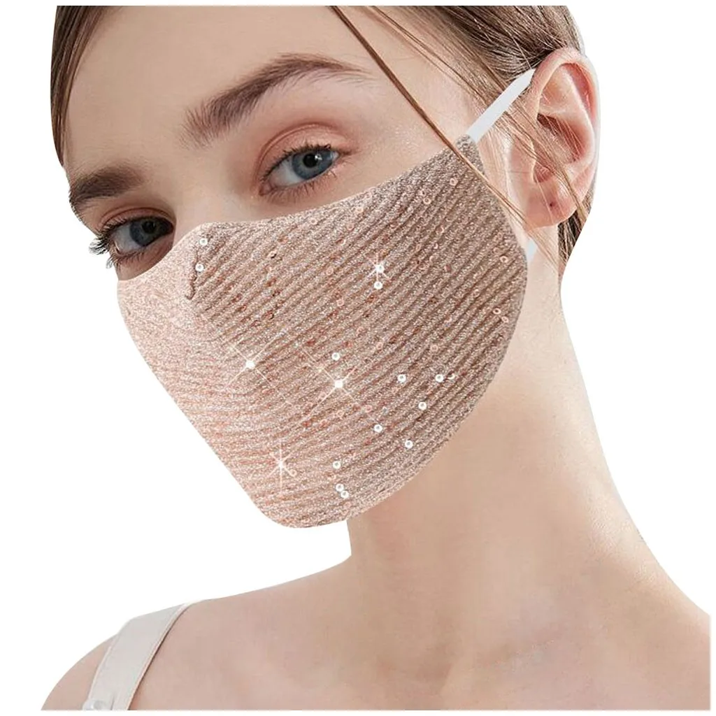 2020 модные к требованиям заказчика Сверкающие стразы маска эластичные