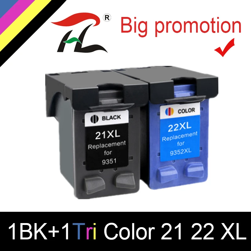 HTL чернильный картридж Замена для hp 21 hp 21 для hp 21xl чернилами hp Deskjet F380 F2180 F2280 F4180 F4100 F2100 F2200 F300
