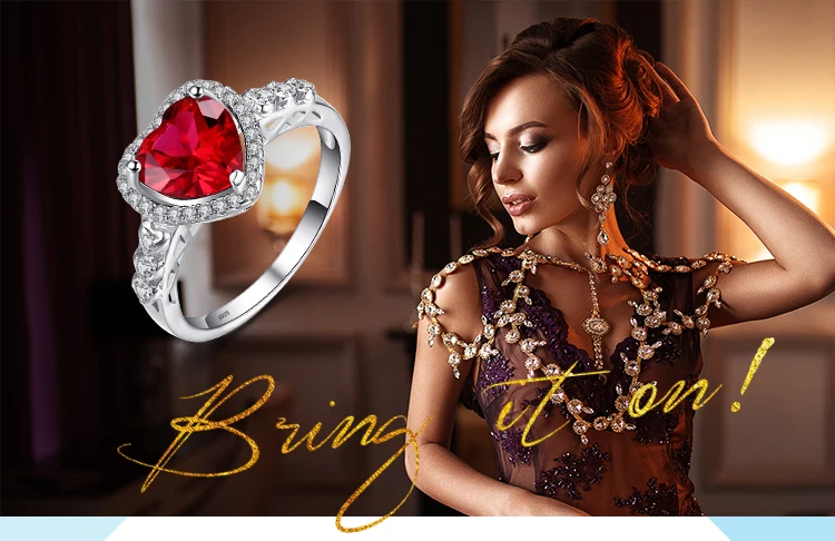 Jewelrypalace Сердце океана 2.7ct красный создания рубин любовь навсегда Halo Promise Ring 925 стерлингов Серебряные кольца для Для женщин Мода