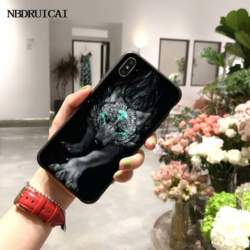 PENGHUWAN Animal Lion Wolf Bling Cute Phone Case for iPhone 11 pro XS MAX 8 7 6 6S Plus X 5S SE XR case | Мобильные телефоны и