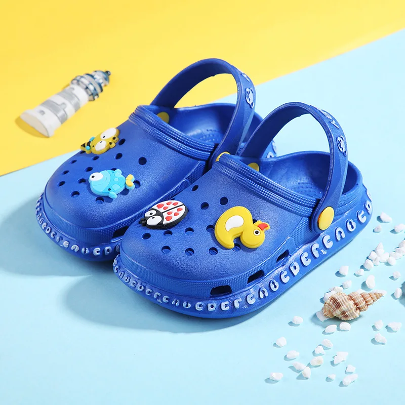 

2021 New Summer Baby Kids Sandals Slippers Girls Boys Indoor EVA Soft Sole Children Toddler Hole Beach Garden Shoes