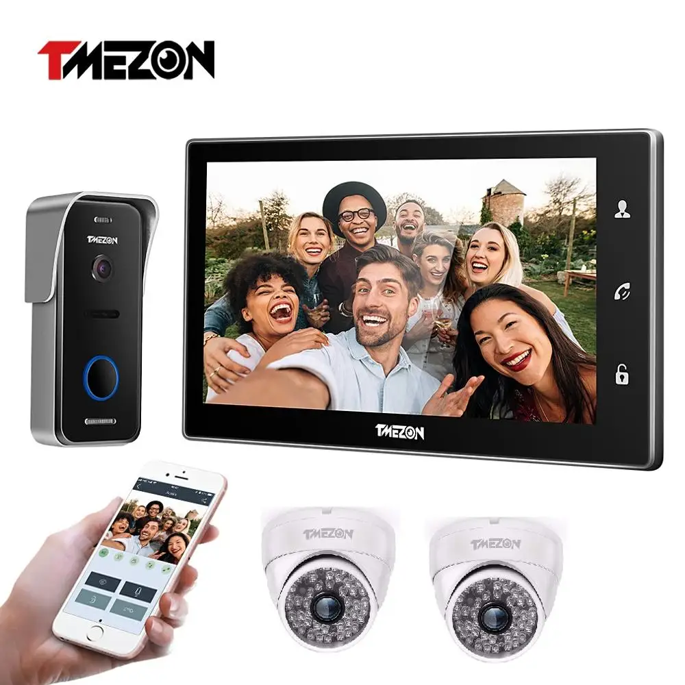 TMEZON 10 дюймовый Беспроводной Wi Fi умный IP видеодомофон домофон 1 сенсорный экран