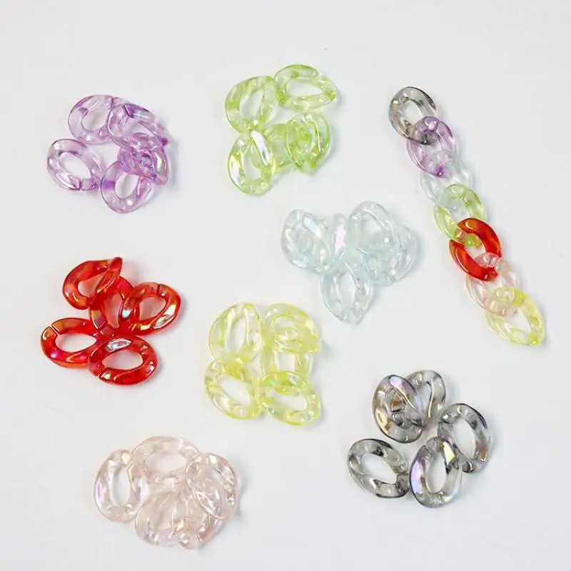 

5 Pcs Diy Jewelry Accessories Acrylic 21x15mm U Shaped Ring With Transparent Opening Jewelry Findings For Colorful Plastic Chain