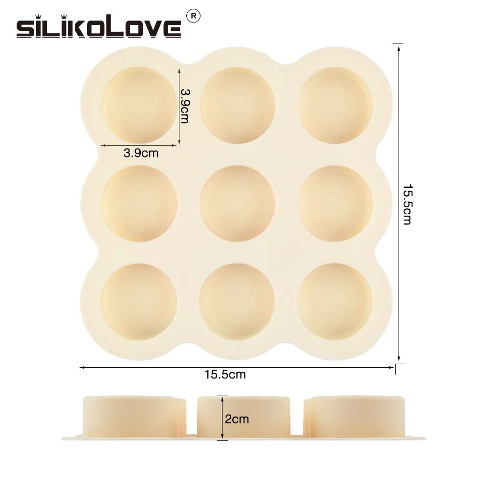 SILIKOLOVE 9 полости силиконовые формы для торта круглый мусс Пудинг ледяной лоток формы инструменты для украшения шоколадного торта 3d формы для выпечки