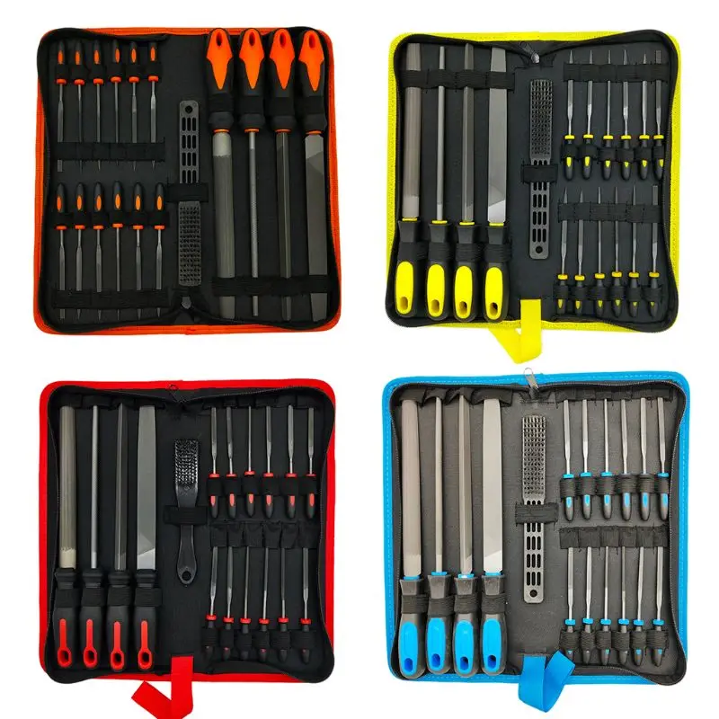 

17Pcs File Tool Set with Carry Case,Premium Grade T12 Drop Forged Alloy Steel, Precision Flat/Triangle/Half-round/Round