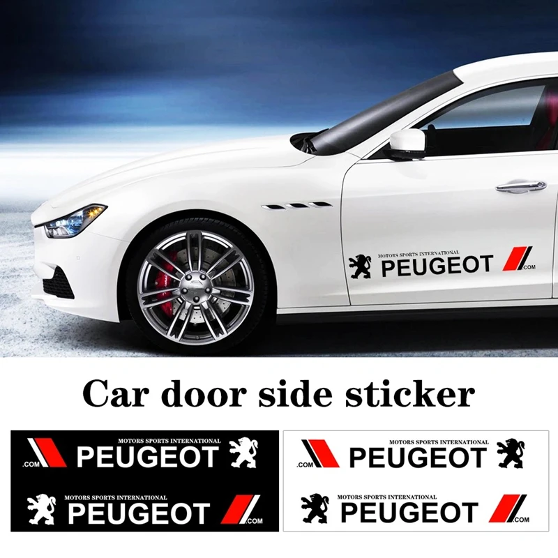 

2PCS Auto Door Side Sport Garland Stickers Captivating Body Decor Vinyl PVC Decal Decoration For Peugeot Car Accessories