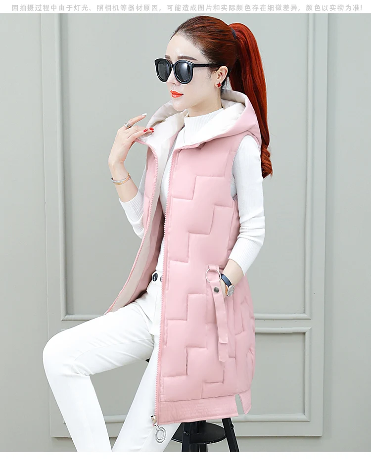 Пуховый хлопковый жилет. Корейская версия тонкого плотного жилета без рукавов.