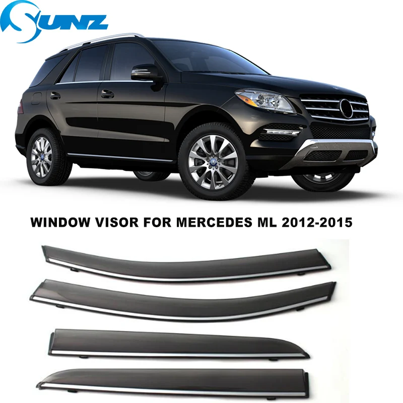 

Side Window Visors For Mercedes ML 2012 2013 2014 2015 Weathershields Sun Rain Guard Deflectors For Mercedes Accessories SUNZ