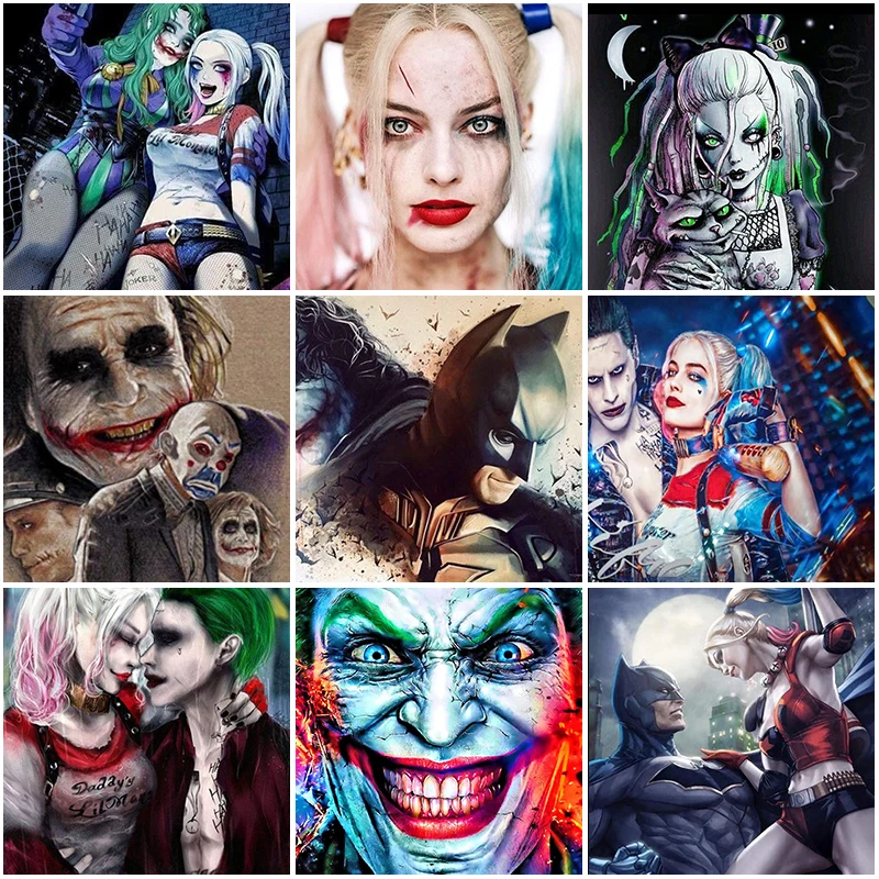 

Full Square Diamond Painting Kit Cross Stitch Clowns Portrait 5D DIY Embroidery Orchid Mosaic Rhinestone Crafts Home Decor Gift