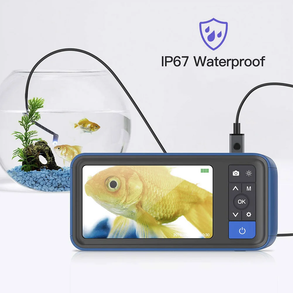 

New 8mm Endoscope Camera Waterproof Industrial Borescope with 4.5 HD Screen LED Pipe Inspection Camera Hard Cable Endoscope