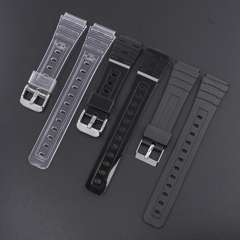 

Ремешок выпуклый 18 мм для Casio Watch F91W/F84/F105/108/A158/168/AE1200/1300, сменный ремешок из ТПУ, прозрачный ремешок для наручных часов, аксессуары