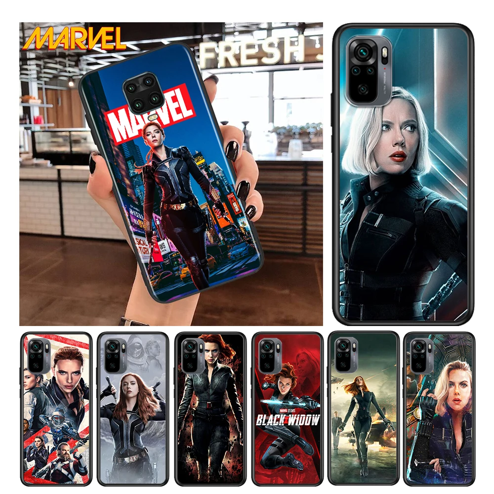 

Black Widow Marvel cool for Xiaomi Redmi Note 10 10S 9 9T 9S 9Pro Max 8T 8Pro 8 7 6 5 Pro 5A 4X 4 Soft Black Phone Case