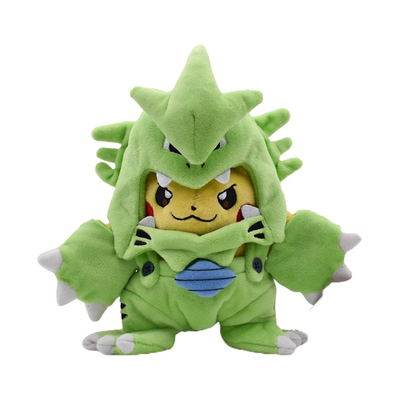 Горячие игрушки 20-24 см 7,9-9,4 ''Пикачу Косплей тиранитар Hydreigon Charizard Snorlax Ampharos Garchomp Мягкие плюшевые игрушки плюш - Цвет: 24cm Tyranitar