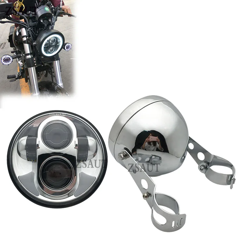 5 75 дюймов светодиодный ведро фары для Suzuki Intruder VS VL 700 750 1500 800 мотоциклетные Огни