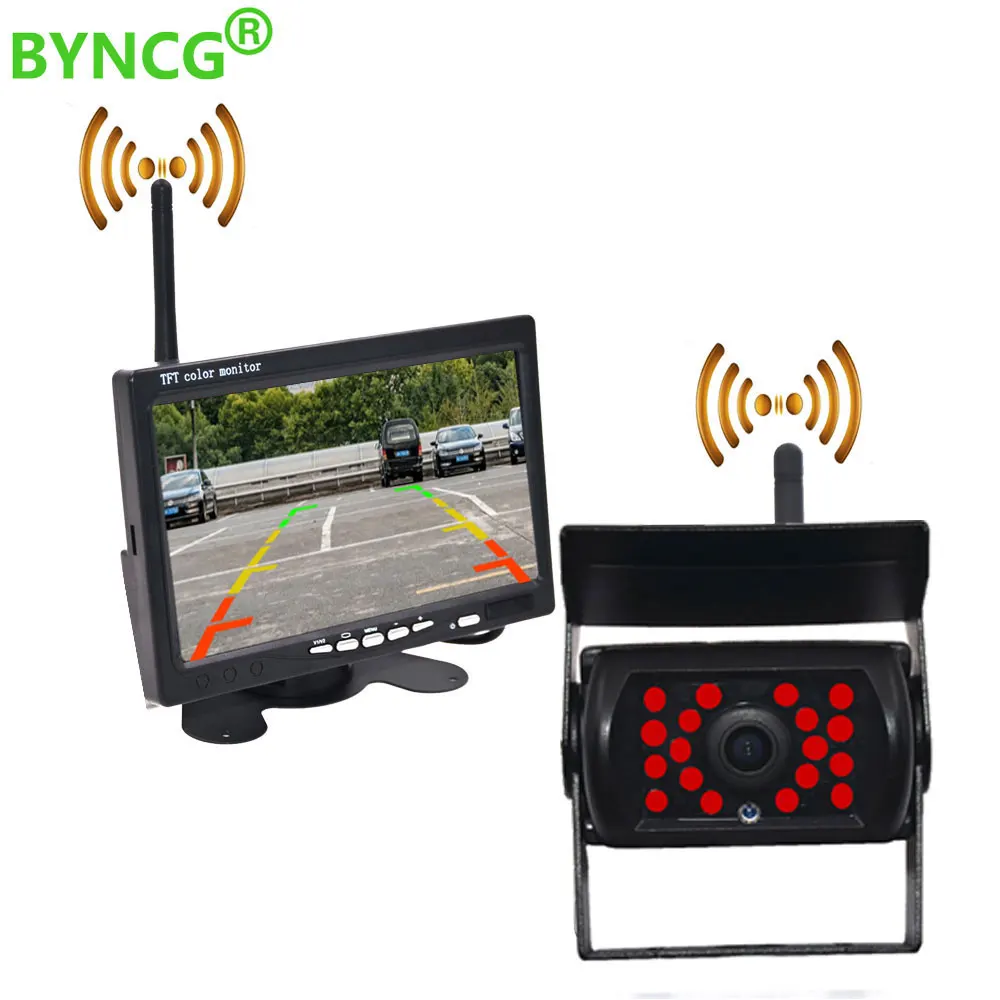 

Wireless Reverse Reversing Camera & IR Night Vision 7" Car Monitor for Truck Bus Caravan RV Van Trailer Rear View Camera