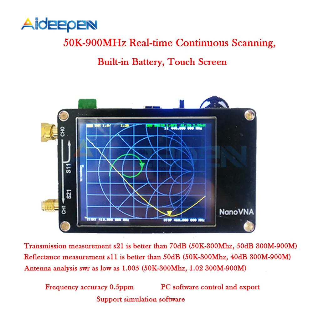 Векторный сетевой анализатор NanoVNA антенный коротких волн HF VHF UHF 50 кгц 240 МГц