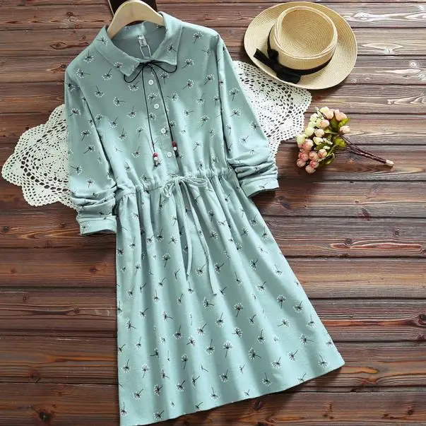 Весеннее женское милое платье в японском стиле преппи розовое зеленое на