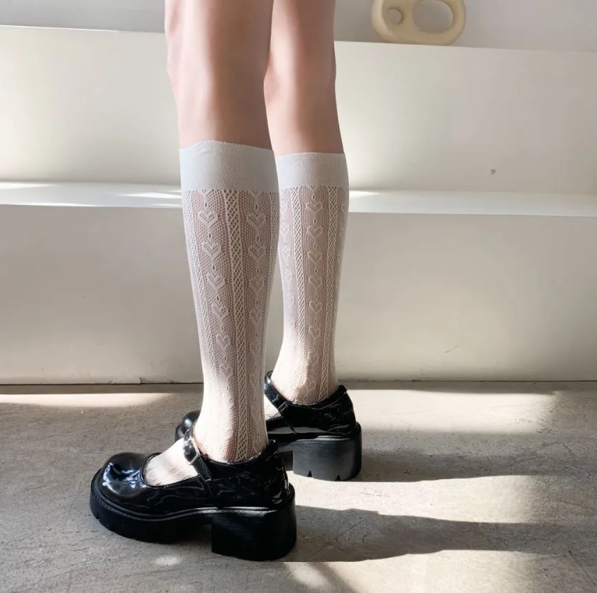 Носки жаккардовые в форме сердца 1 пара | Женская одежда