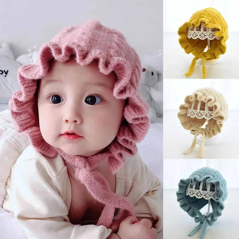 

Cute Beanie Warm Hat Twist Autum Baby Girl Winter 0 To 3 Months Hat 100% Handmade Knit Hat Newborn Props Photograph Adjustable
