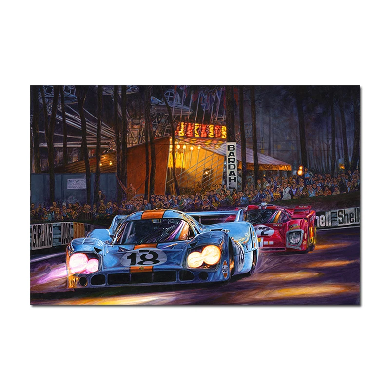 Постер LE MANS с гоночными автомобилями 24 часа настенная Картина на холсте для