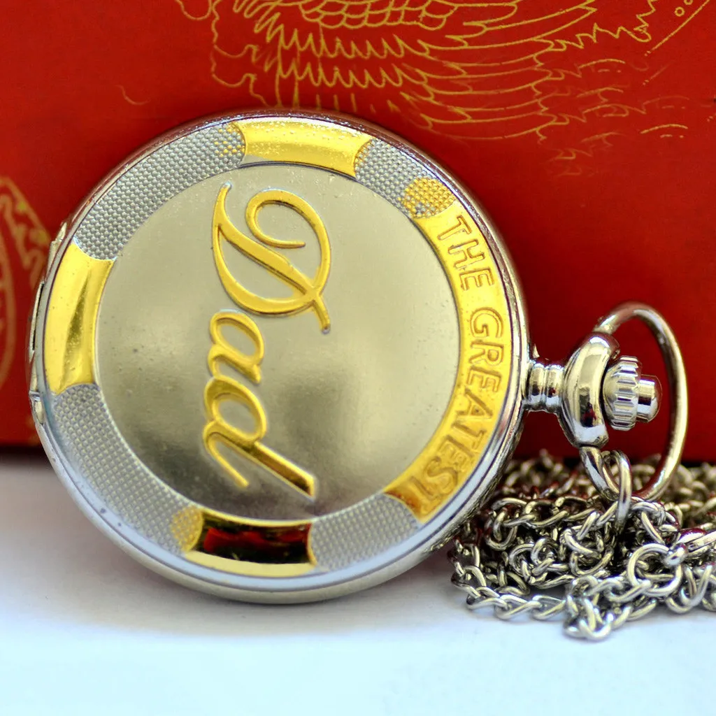 Винтажная цепочка Ретро Лучшие карманные часы ожерелье для Дедушки к папе Мода