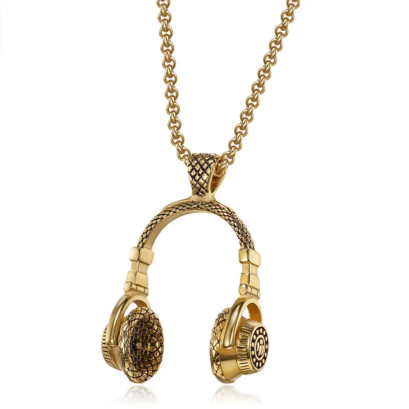 2019 новое ожерелье высокого качества панк наушники в стиле ретро медальон из