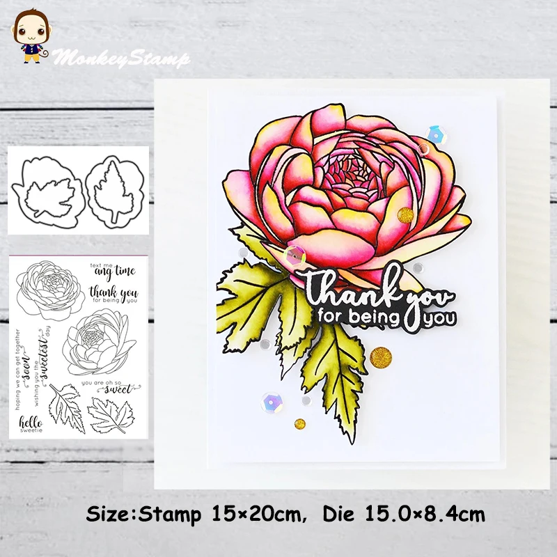 Обезьянки хризантемы металлические Вырубные штампы и трафареты для сделай сам