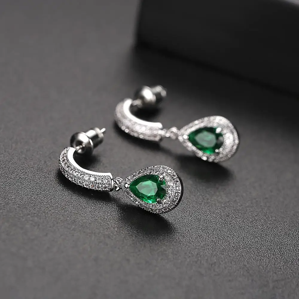 Женские серьги-подвески LUOTEEMI синие красные зеленые элегантные серьги-Крючки в