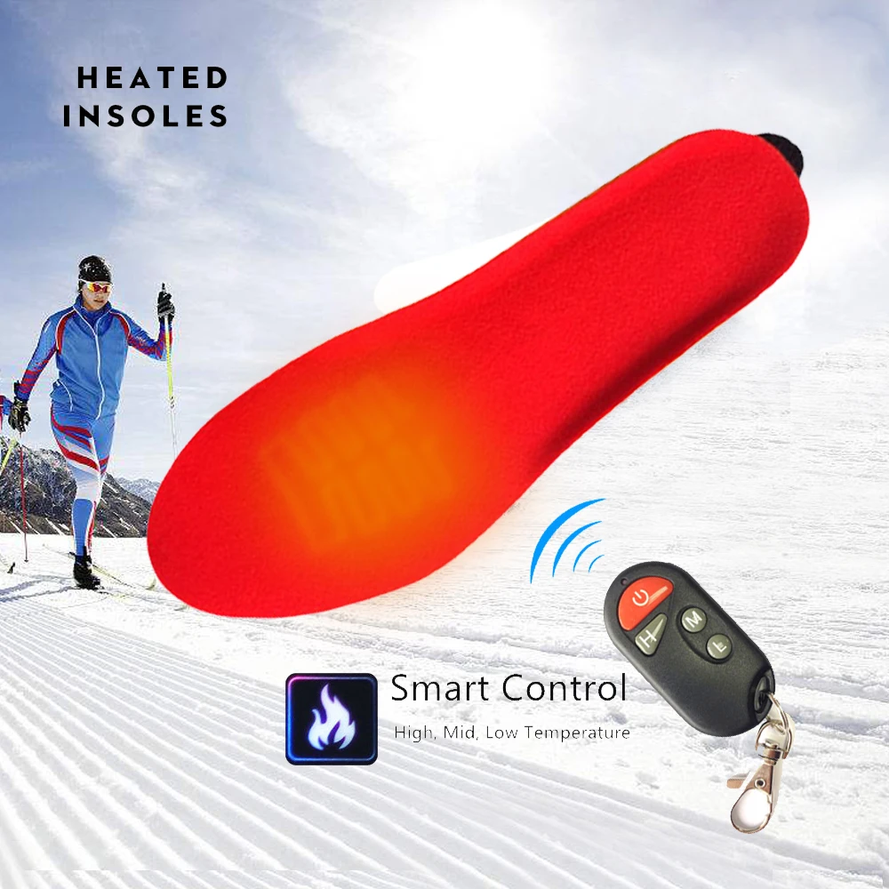 1800mAh перезаряжаемые электрические нагревательные стельки с дистанционным управлением зимние теплые стельки с подогревом спортивная обувь колодки для катания на лыжах Охота