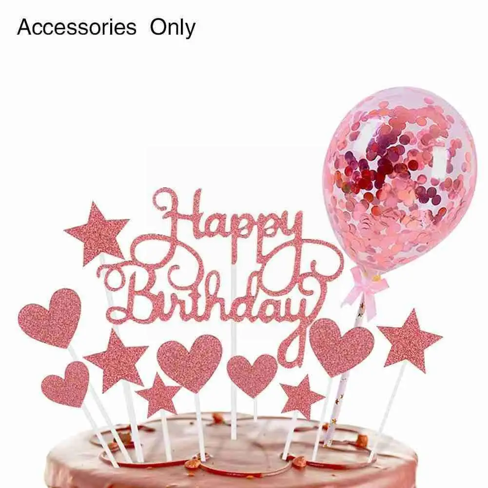 

Cake Insert Star Love Happy Birthday Card 5 Inch Balloon Topper Party Celebration Girl Decor Exhibition Wedding Kid Boy Bal H0I8