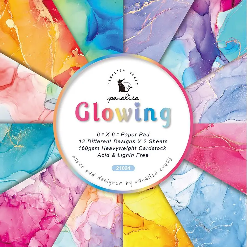 Светящийся стильный Скрапбукинг бумажный пакет из 24 листов фон ручной работы |