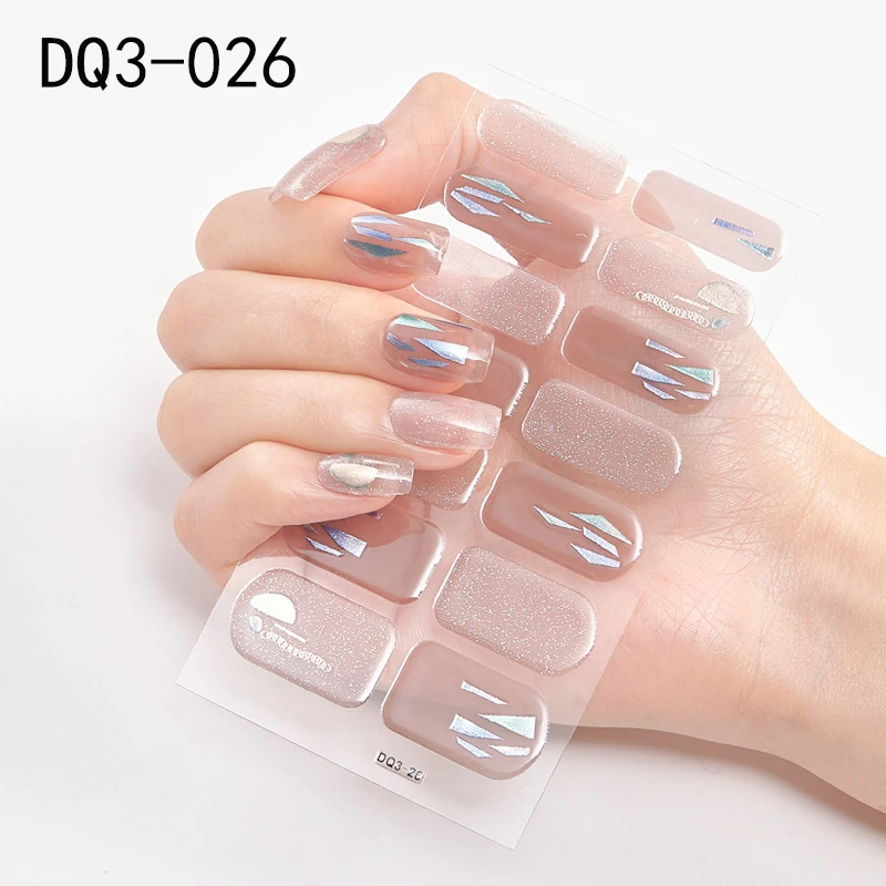 Lamemoria 14tips Nail Art Adhesive Decals Sticker Colorful Glitter Jewelry Black Clear Sliders Manicure Tattoos Decorations | Красота и