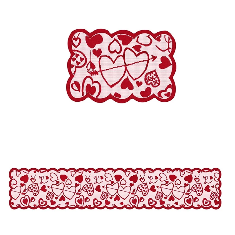 Красная кружевная скатерть и подстилка для стола прямоугольное украшение камина