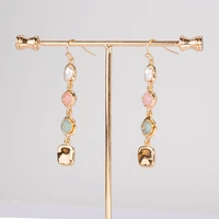 2021 cool vintage simulated pearl elegant geometric dangle long earrings for women fashion gold wedding party boho pendent