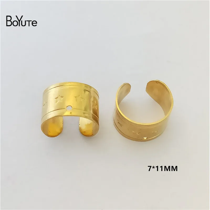 Raw Brass Star BoYuTe(10 шт./лот) Простые металлические латунные серьги-манжеты из нержавеющей стали, ювелирные изделия, регулируемые серьги-манжеты - Окраска металла: Raw Brass Star