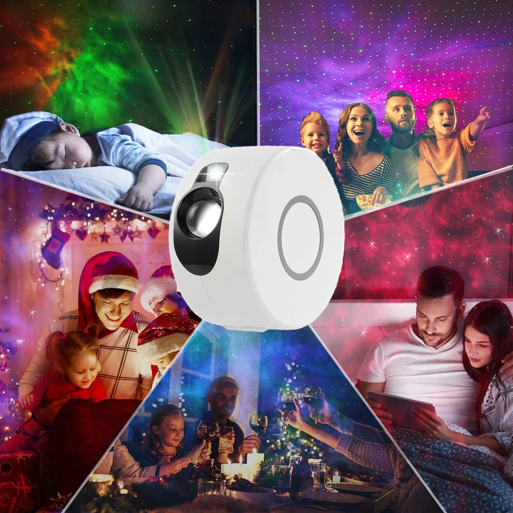 

Laser Galaxy Starry Sky Projector Night Light Led Rotating Water Waving Colorful Nebula Cloud Lamp Bedroom Decoration Lamp