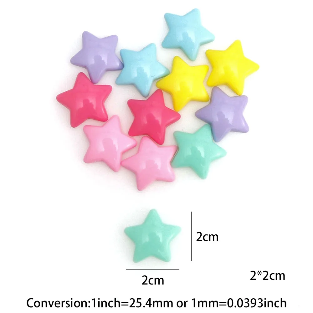 10 шт. 2 см Смешанные звезды полимерные бусины украшения ремесла плоская задняя
