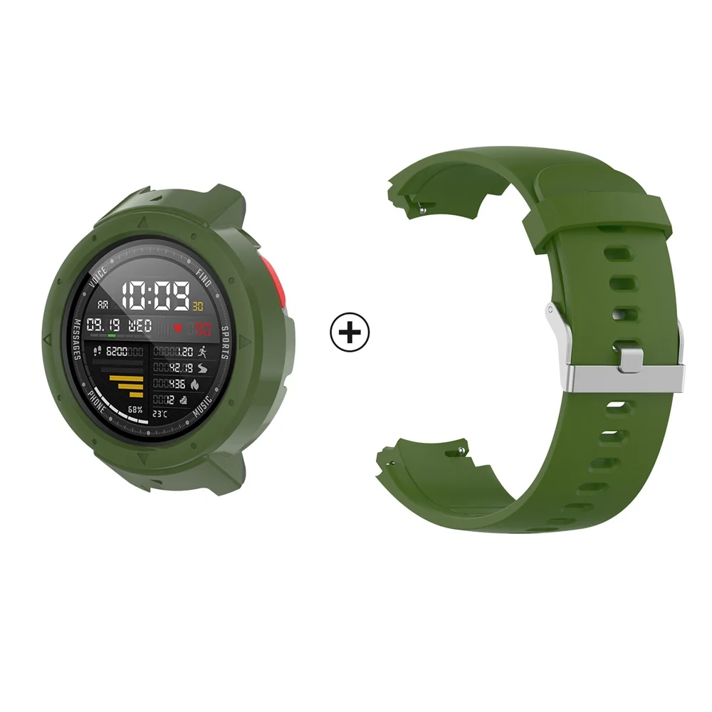 Браслет для Amazfit Verge умные часы с ремнем для Xiaomi Amazfit Verge 3 чехол силиконовый ремешок для часов+ средство защиты ПК Рамка